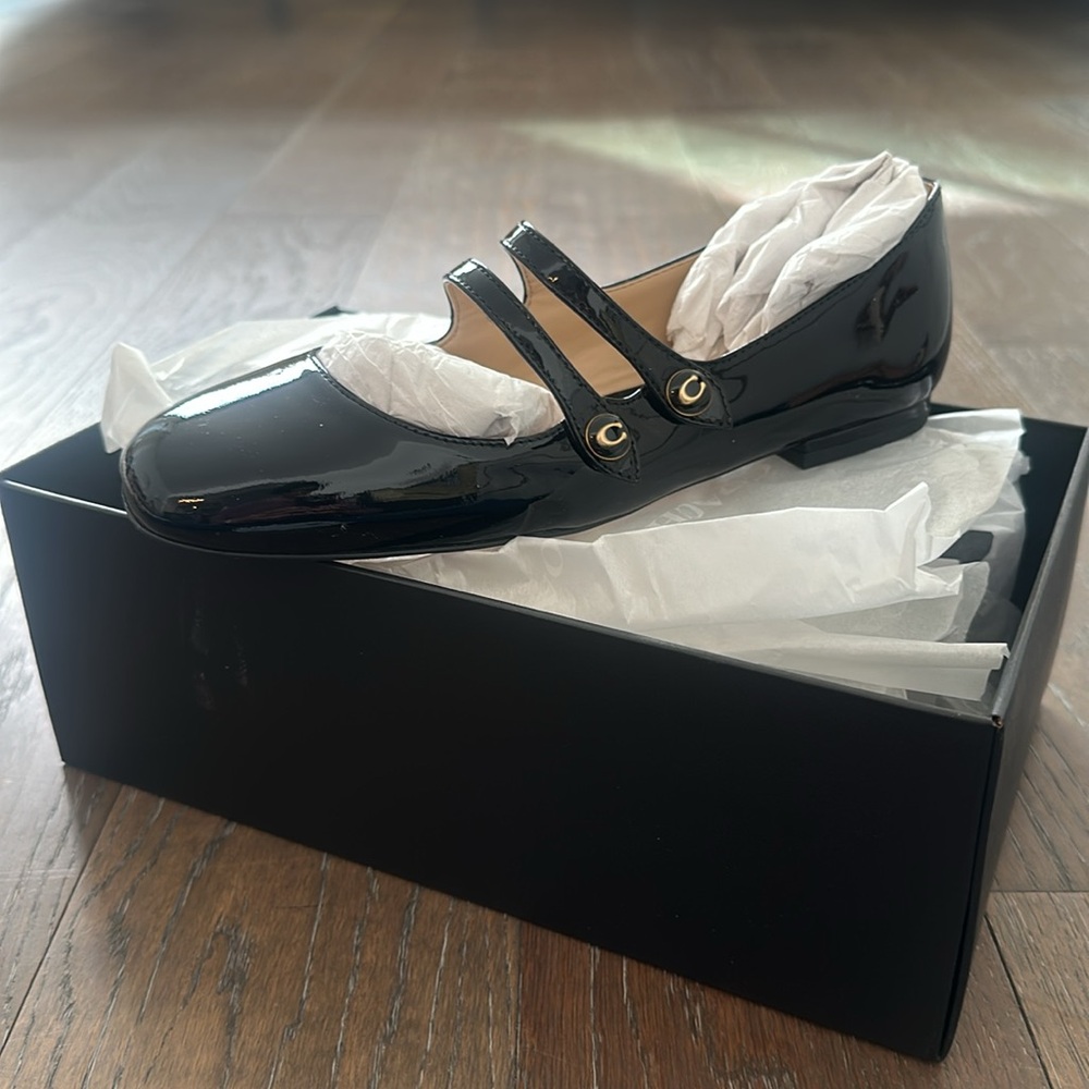 Coach patent leather Mary Jane flat